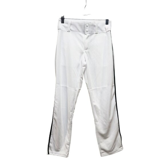 Youth Medium Alleson White Baseball Pants With Black Side Stripe - Picture 9 of 9